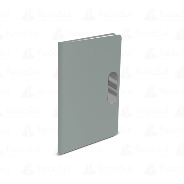 Caderno em PU com placa em metal